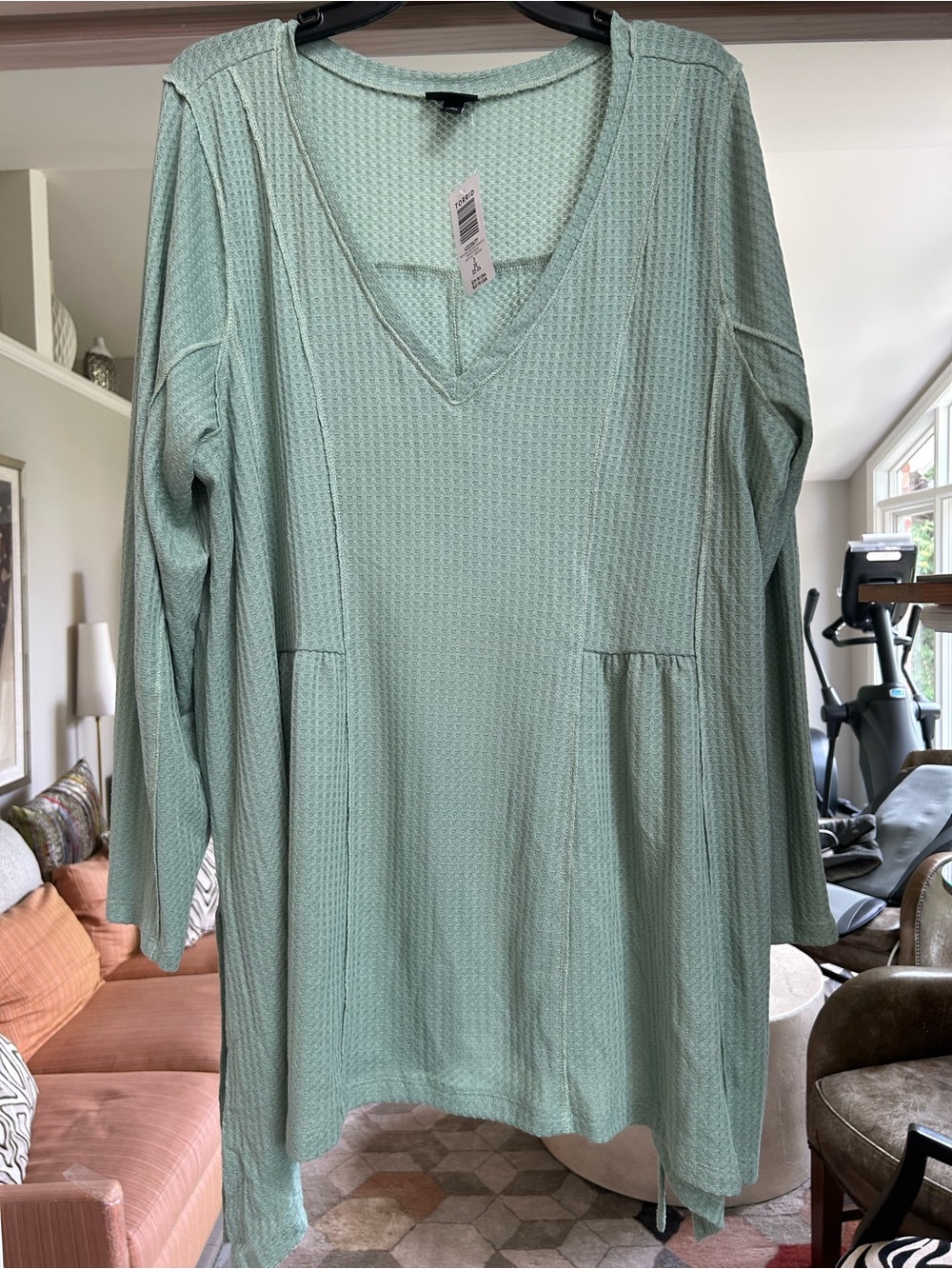 torrid Mint V-Neck Waffle Knit Tunic